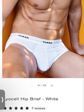 Men's White Modal Hip Brief - Comfortable Support